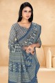 chanderi digital print multicolor sari with blouse
