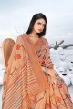 multicolor chanderi sari with digital print