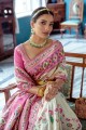 zari silk sari in off white with blouse