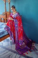 zari sari in red silk