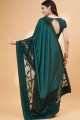 sari vert avec pierre, paillettes, lycra brodé