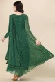 printed georgette gown dress in green