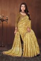 Impression numérique Art sari en soie multicolore