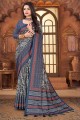 art silk digital print multicolor sari with blouse
