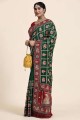 sari en coton à impression numérique en vert