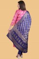 salwar kameez en coton rose avec tissage