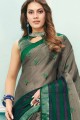 multi sari en organza avec impression numérique