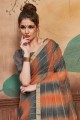 multi sari avec fil, organza à impression numérique