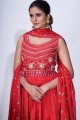 Costume Mirror Chiffon Sharara en rouge
