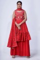 Costume Mirror Chiffon Sharara en rouge