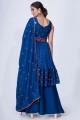 Costume Sharara miroir en mousseline bleu marine