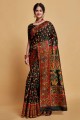 Tissage de soie sari noir avec chemisier