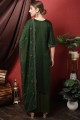 costume palazzo en coton fil vert