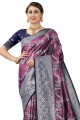 sari en soie avec tissage violet