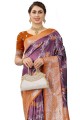 sari en multi soie avec tissage