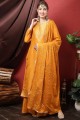 costume pakistanais resham en soie moutarde avec dupatta