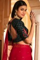 Chinon chiffon fil rouge sari avec chemisier