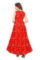robe crêpe robe rouge avec imprimé