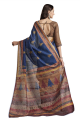 sari multicolore en soie à impression numérique avec chemisier