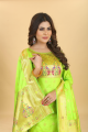 salwar kameez vert clair imprimé en soie avec dupatta