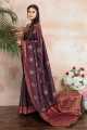 tissage sari multicolore en satin avec chemisier