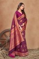 sari en satin multicolore avec tissage