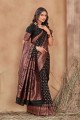 tissage banarasi soie banarasi sari en noir