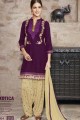 costume en coton violet Patiala