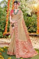 coton tissage beige sari avec chemisier