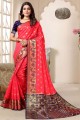 saris rose en soie