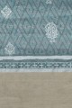 sari bleu sarcelle imprimé en soie avec chemisier