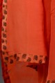 costume Anarkali en coton avec imprimé en orange