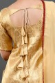 costume de brocart patiala avec dentelle dorée, jaune