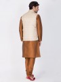 usure ethnique soie de coton brun kurta ready-made kurta payjama avec la veste