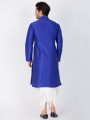 vêtements ethniques soie de coton bleu Kurta Kurta ready-made dhoti