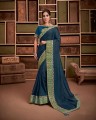 bleu turquoise georgette de soie sari