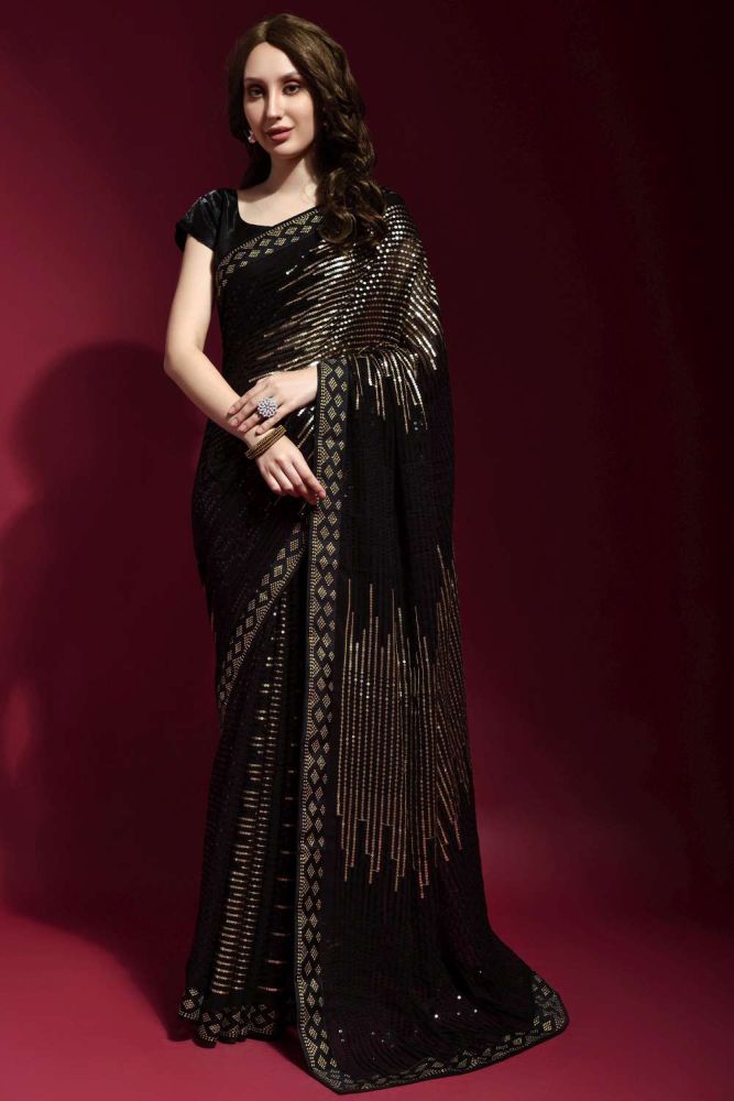 golden party wear sari online designer banglori silk sari avec chemisier georgette chez shopkund sr22525