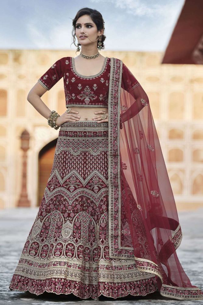 Maroon choli best sale