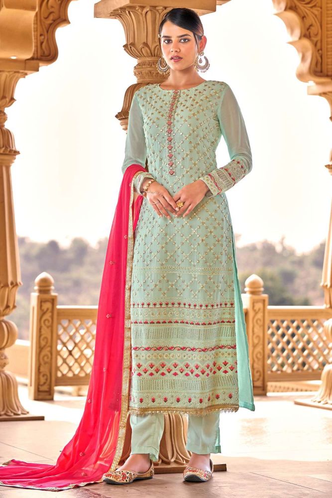 costume bleu eid pakistanais salwar kameez en ligne costume designer bemberg eid pakistanais salwar kameez avec rose dupatta sk14451