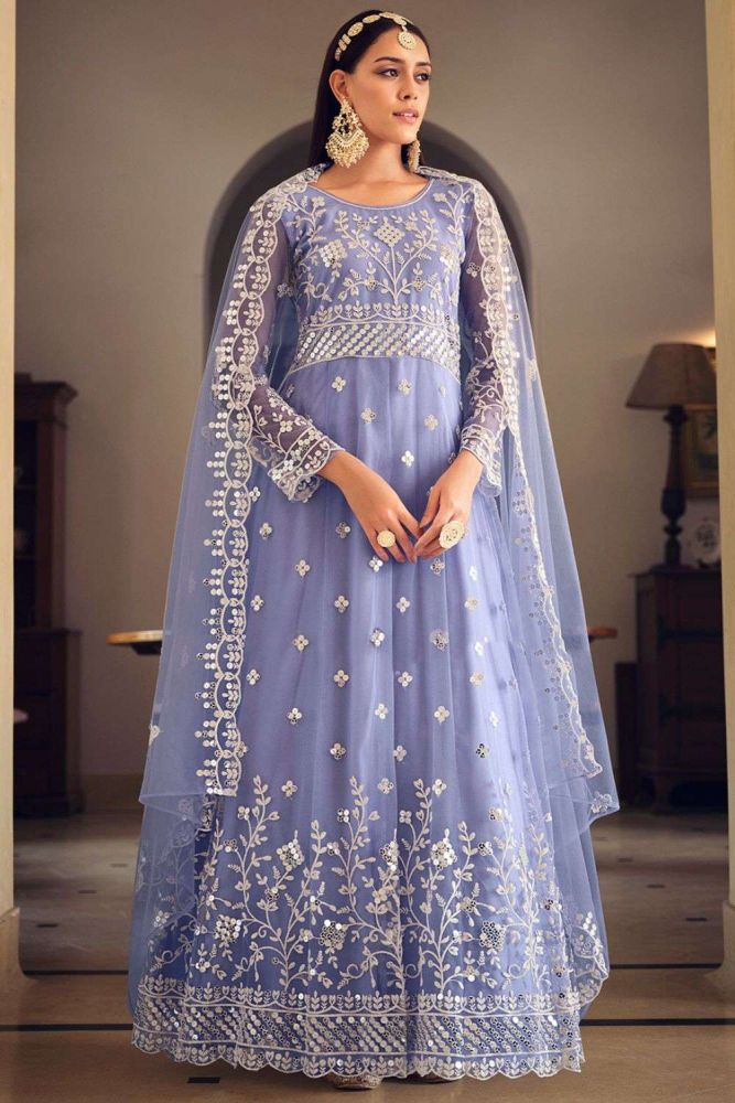 Net anarkali suit hot sale