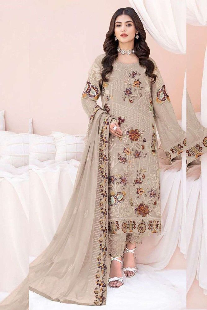 beige salwar kameez online designer georgette salwar kameez with beige dupatta sk153751