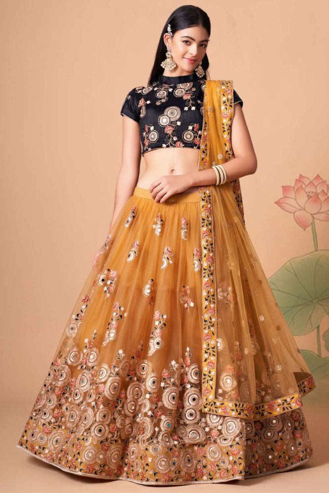 Embroidered lehenga choli sales