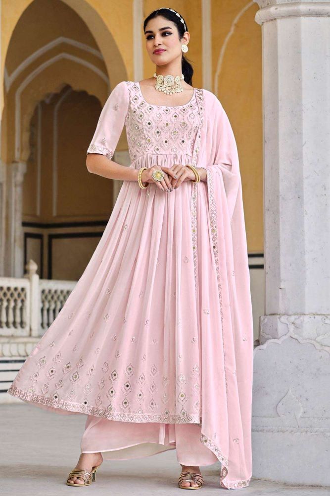 Costume Rose Anarkali en ligne Costume de createur Georgette Anarkali avec rose Dupatta AS3588