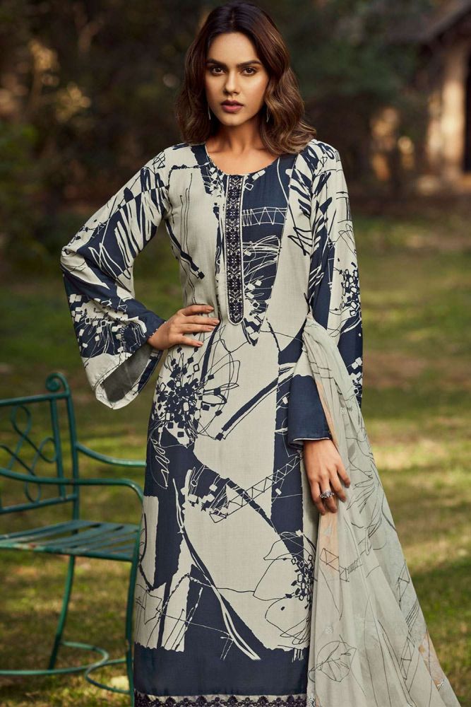multicolor salwar kameez online designer muslin salwar kameez with multicolor dupatta sk153234